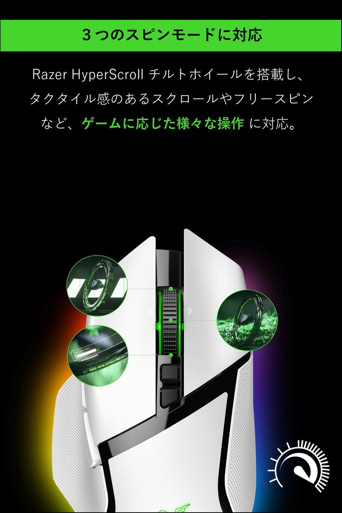 Razer Basilisk V3 Pro White Игровая Беспроводная Bluetooth Focus Pro 30K Оптическая Оптическая Мышь 3-го Поколения Наклонное Колесо для Быстрого 11 Chroma Black Японская