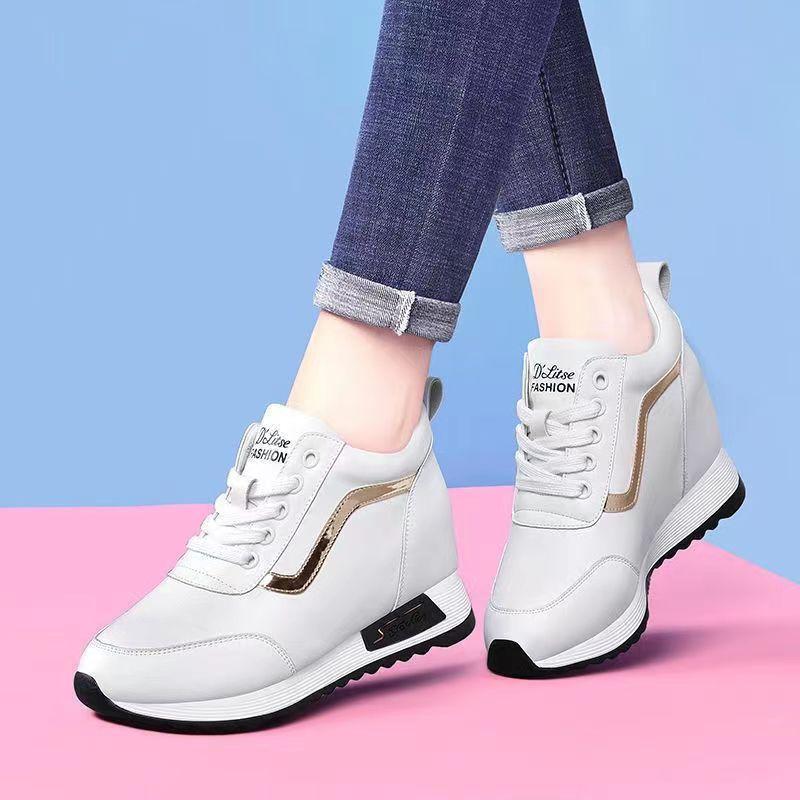 Inner heightening women's shoes Autumn inner heightening elegant women's shoes Slope heel outdoor sports and leisure shoes