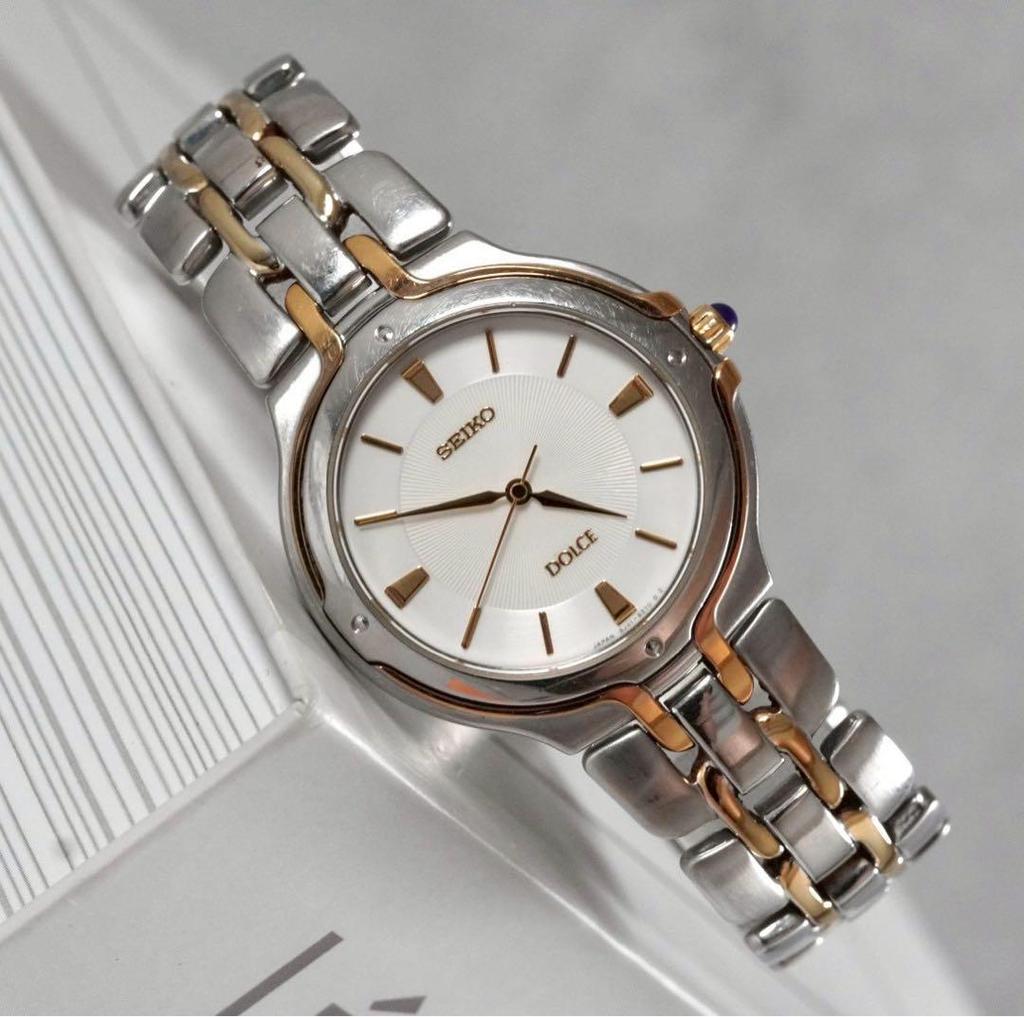 [USED] SEIKO Dolce 8J41-6150 Stainless Steel Gold Combination Watch, Working