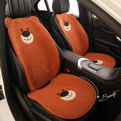 Мультяшный улыбающийся медведь Зимняя плюшевая подушка на сиденье для Honda CRV/Civic/HRV