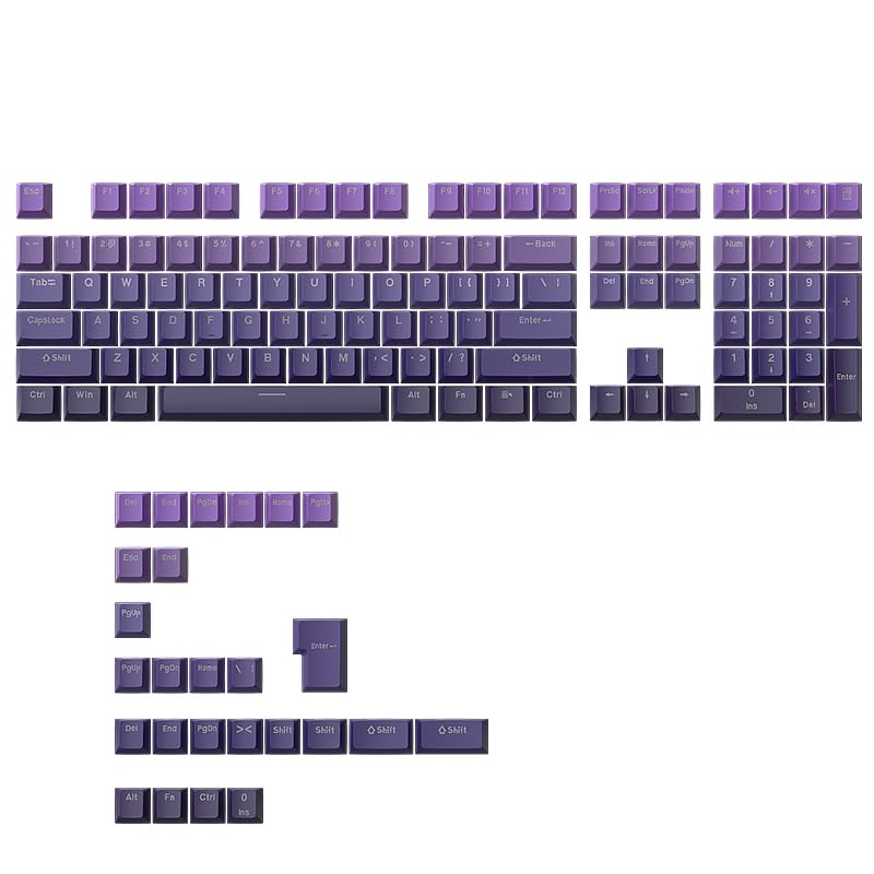 Колпачки для клавиш 132 клавиши Двойное литье OEM профиль Светопропускающие PBT Набор пользовательских колпачков для механических клавиатур для переключателей Cherry Gateron MX с 7-образной клавишей Enter