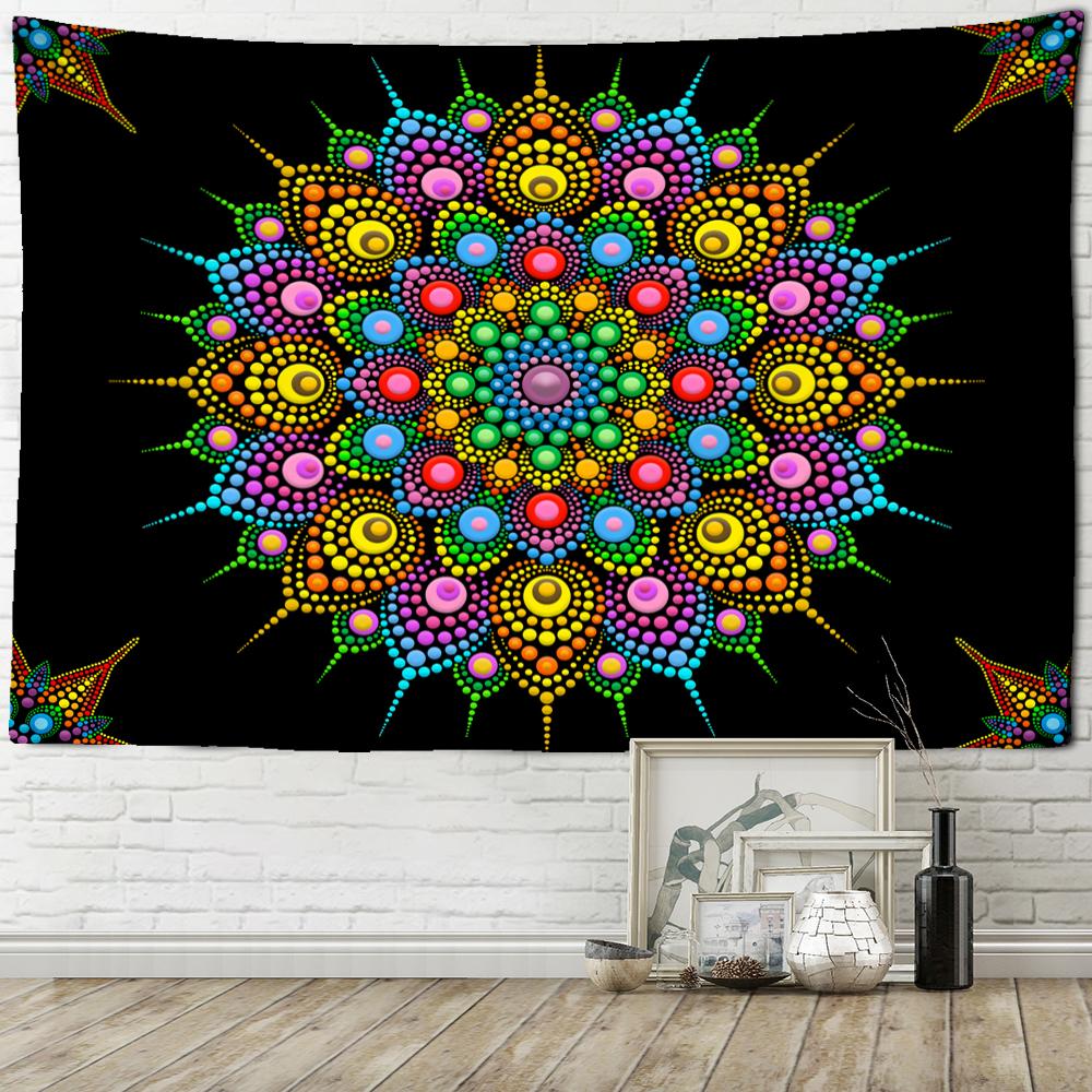Красочный гобелен с мандалой, настенный гобелен в богемном стиле, психоделический колдовство, тапиз, хиппи, домашний декор