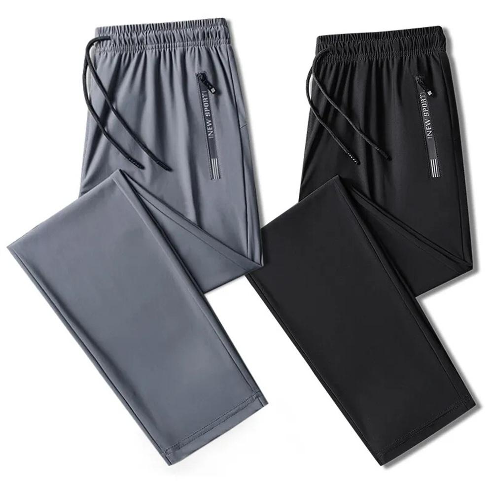 Cool Casual Pants Men's Summer Daily Jogging Skin-friendly Fabric Fashion Plus Size Quick Drying Sweatpants Can Stretch