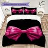 Pink Bow Pattern Bedding uilt Set uilt Cover Pillowcase Home Decoration Birthday Gift (1 * duvet cover + 2 * pillowcase  without core)29