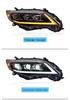 Светодиодные фары Toyota Corolla 2011-2013 с динамическими дневными ходовыми огнями и бегущими указателями поворота.