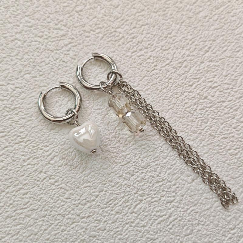 Модные асимметричные серьги-подвески в виде сердца и звезды для женщин, простые геометрические круглые серьги-кольца, ювелирные аксессуары, подарок