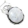 Natural Rainbow Moonstone Gemstone 925 Sterling Silver Gift Pendant 1.89" w1J34