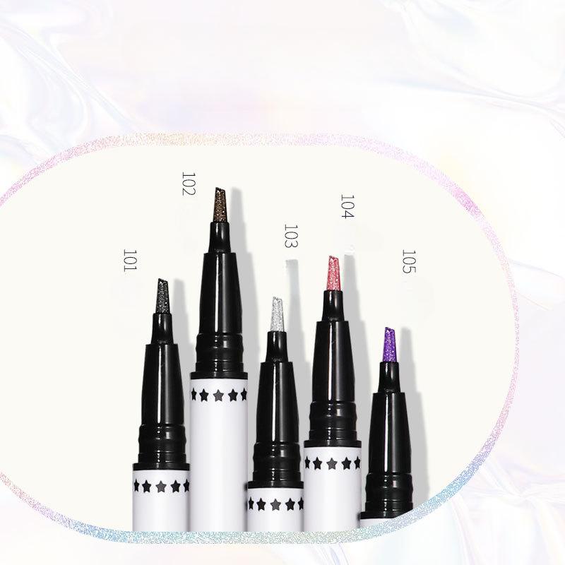 Сверкающая жидкая подводка для глаз шелковичного червя, шелковистая гладкая цветная перламутровая насадка с плоским лезвием