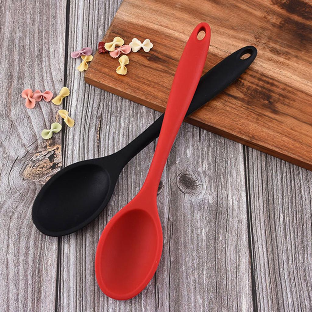 Heat Resistant Silicone Cooking Spoon Non Melting Stirring Spoon Durable Kitchen Spoon with Long Handle for Cooking