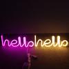 HELLO Neon Sign Creative Shape USB/Battery Operated Non-glaring LED Neon Lamp Wall Ornament Party Supplies
