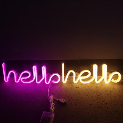 HELLO неоновая вывеска креативной формы с USB/батарейкой, неяркая светодиодная неоновая лампа, настенный орнамент, товары для вечеринок