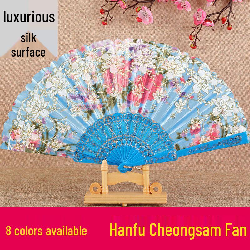 Шелковый складной веер в китайском стиле: Чонгсам, Ханьфу, Танец, Вин Чун, Реквизит для фотосъемки