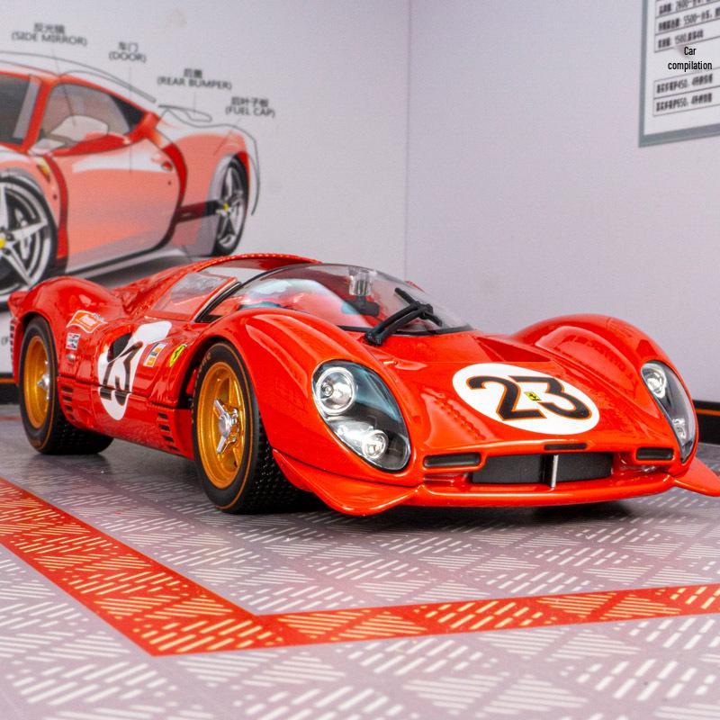 Bburago 1967 Ferrari 330 P4 Daytona Le Mans Модель винтажного гоночного автомобиля