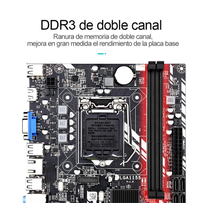 H61m Материнская плата компьютера 1155-контактная память DDR3 Четырехъядерный процессор I5 I7 Домашний офис Двухканальный интерфейс HD