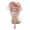 New High -Heeled Sandals Women Flower Satin 11cm High Heels Summer Wedding Shoes Women Silk Sandals Female Sexy Pumps Women