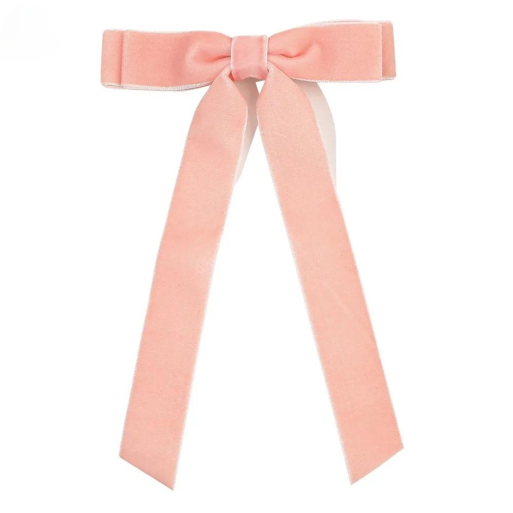 2Styles Velvet Bowknot Hair Clips для женщин Элегантные потные двойные банты Длинные заколки-кисточки Шпильки для укладки волос Корейские аксессуары