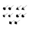 Handsome Cool Black Star Korean Style Ear Stud Dripping Oil Fashion Jewelry Female Heart Earrings