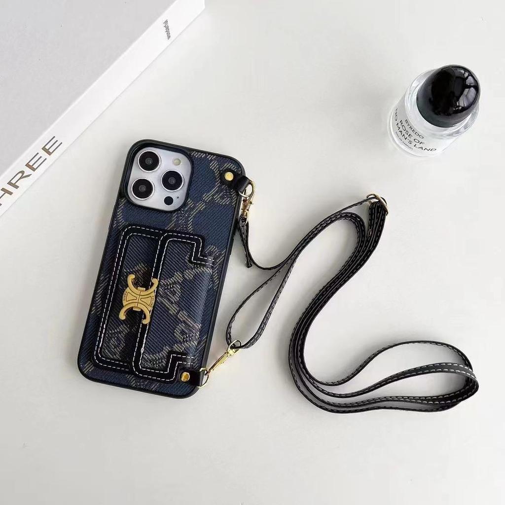 Женский наплечный чехол для телефона и держатель для карт для Apple 15 Pro Max/14 Pro - Защитный с кошельком для монет и слотом для карт.