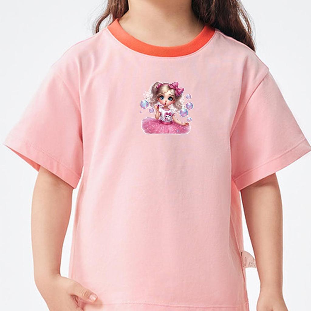 Lolita Pink Bowiron-On Transfers For Clothing For Baby Kids Clothes Stickers Heat Press Appliqued Diy Parches Ropa Iron On Patch