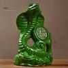 Chinese Zodiac Snake Statue Small Wooden Feng Shui Animal Figurine 2025 Lunar New Year Snake Sculpture Home Office Decor for Luck Success Wealth