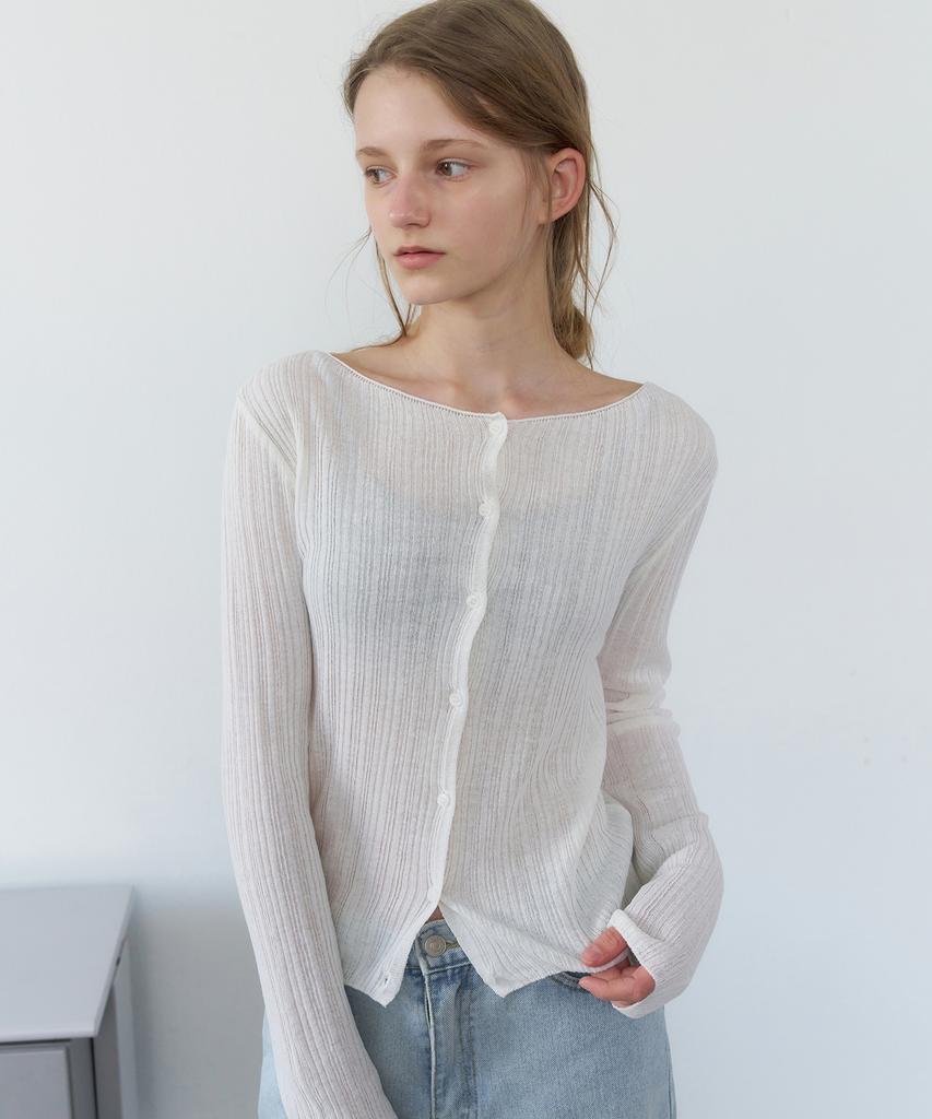 LETTERA Ribbed Slim Cardigan