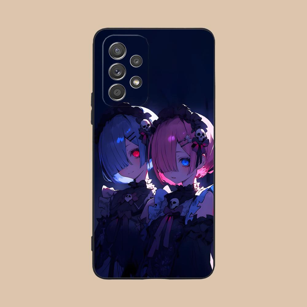 Чехол ReZero Rem Ram Матовый ТПУ для мобильного телефона Samsung Galaxy M55 54 42 35 34 33 32 23 22 15 14 13 12 F55 5G Цветная обложка