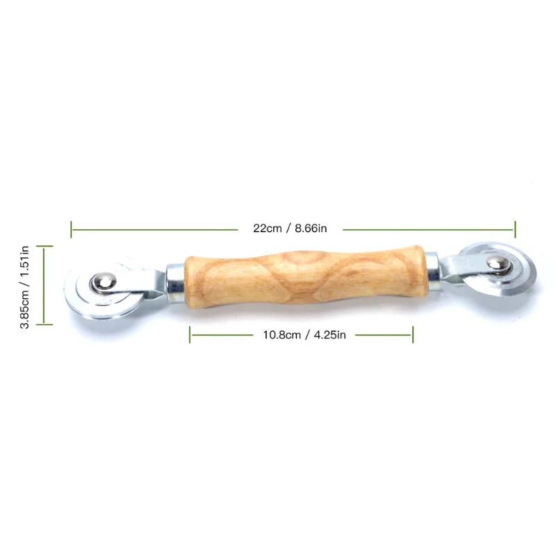 Деревянная ручка и стальные колеса, роликовый инструмент для установки двойных окон, ручной шлицевой ролик, прочная бытовая сетчатая дверь