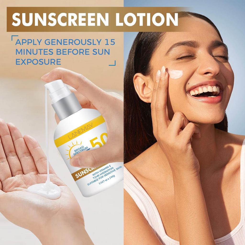72HR Hydration Sunscreen Lotion - With Vitamin E, Hydrates and Locks In Moisture For Dry Skin - Suitable For Sensitive Skin,100g