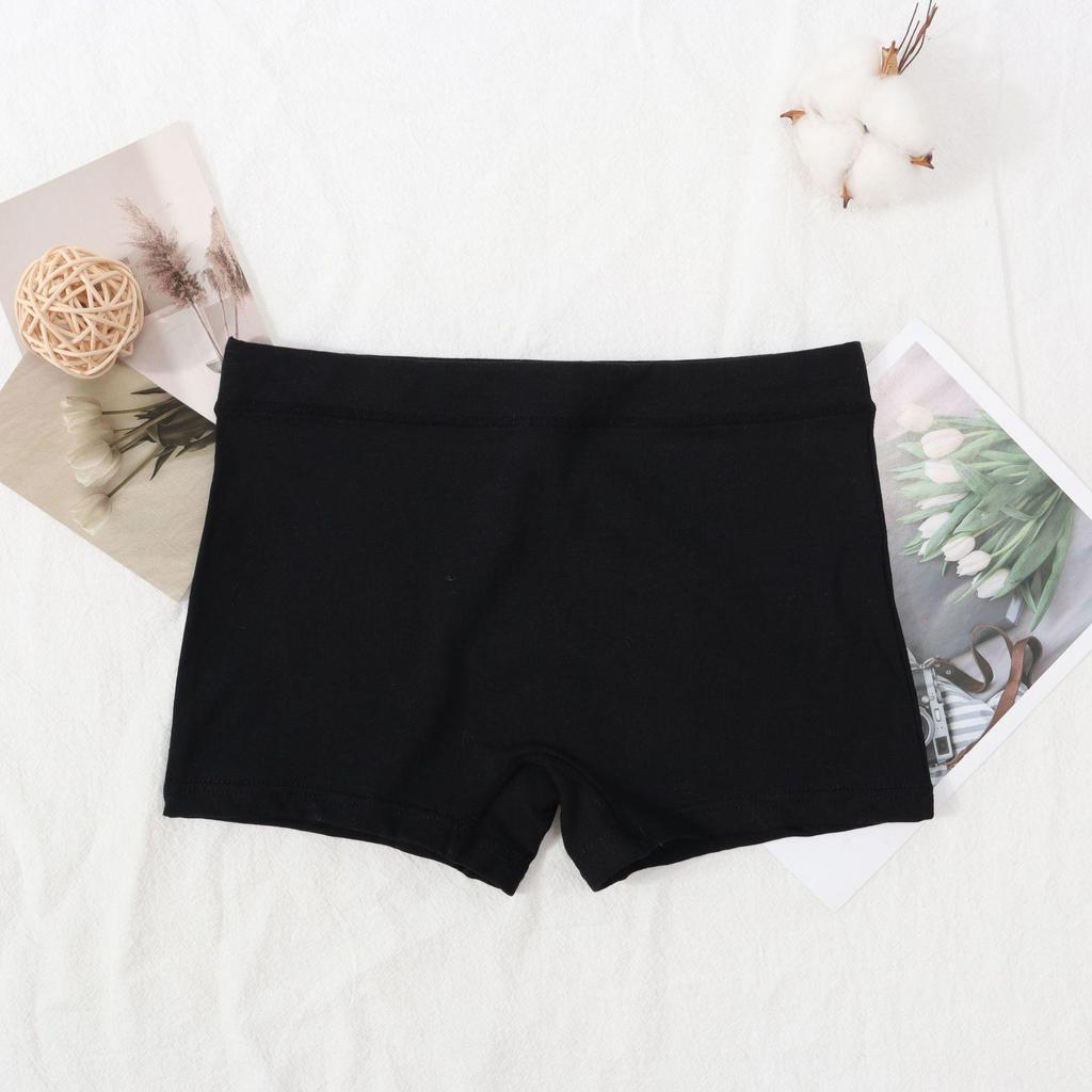 Candy Color Mid-Waist Cotton Boxer Briefs - Women's Solid Underwear