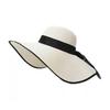 Women Straw Hat Wide Brim Breathable Lightweight Sun Protection Hat with Lace-up Bowknot Decor Sun Hat