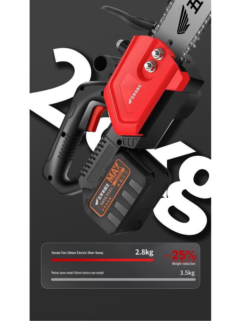Импортная высокомощная беспроводная электрическая цепная пила - Многофункциональная, идеально подходит для пиления, резки и валки деревьев, идеально подходит для домашнего и уличного использования.