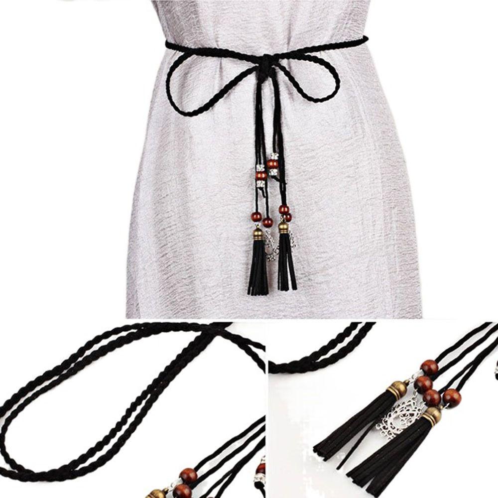 Boho Style Chinese Style Dress Accessories Waist Rope Waist Chain Tassles Belts Braided Belt