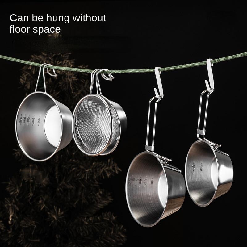 Складная снежная чаша из нержавеющей стали 304 для пикников, барбекю, портативного кемпинга, подвесная складная чаша для кемпинга на открытом воздухе