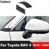 Для Toyota RAV4 RAV 4      2024 Углеродное волокно Автомобильные накладки на переднюю дверь, зеркало, стойку А, аксессуары