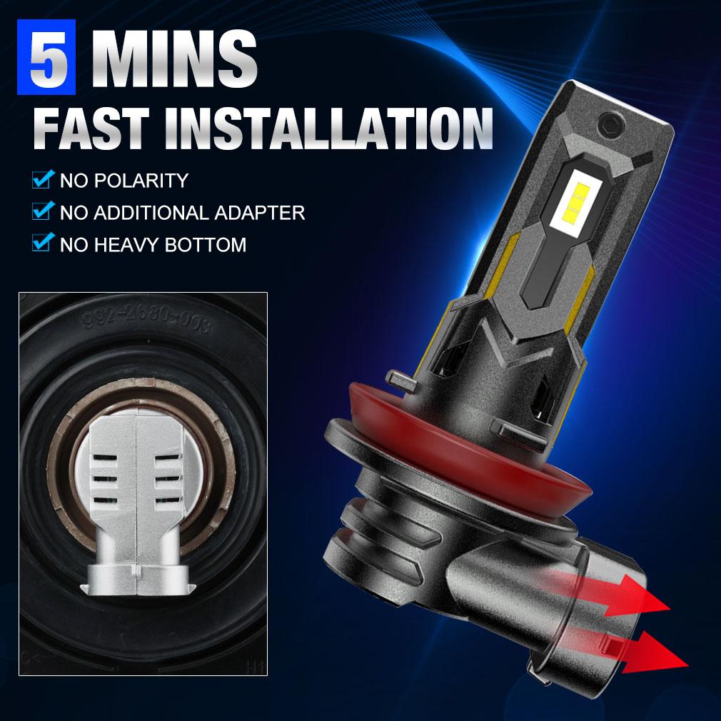 2 шт. 30000LM H8 H11 светодиодные лампы для фар 9005 HB3 9006 HB4 Canbus автомобильный свет 60 Вт турбо светодиодная диодная лампа мини-авто лампада 12 В 6500 К