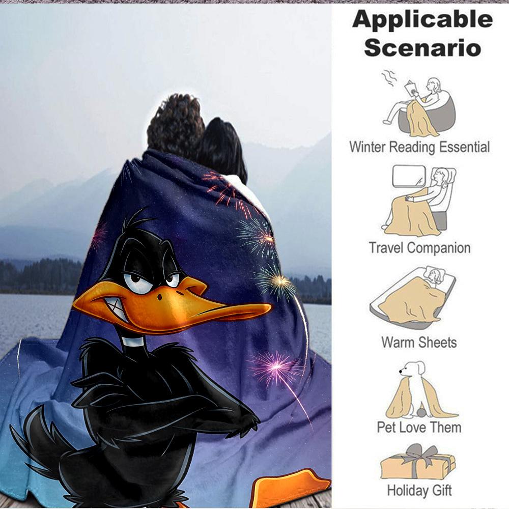 1pc Daffy Duck Flannel Throw Blanket Soft, Warm & Cozy for Couch, Bed, Office, and Travel Versatile All Season Gift, Christmas present
