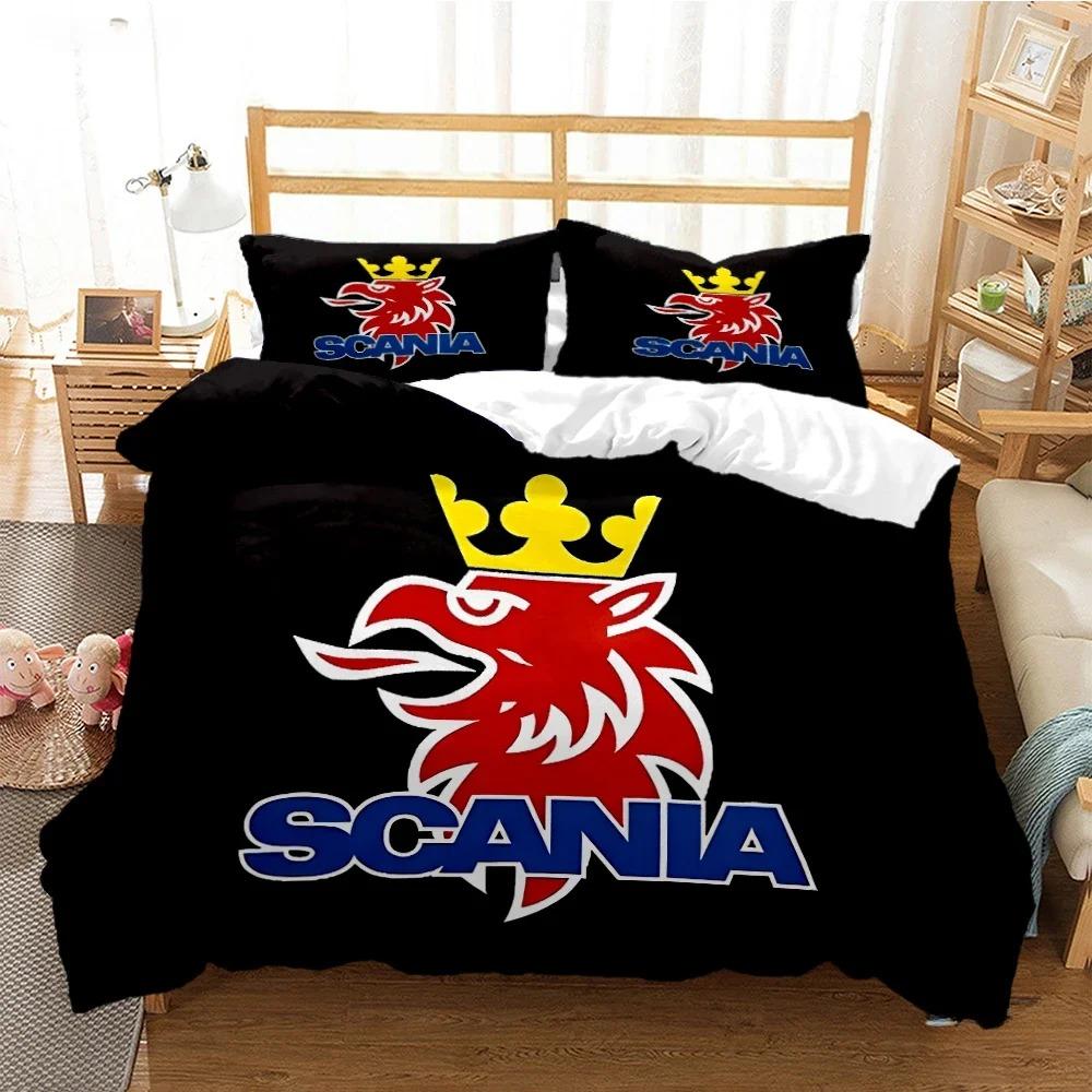 S-Scania Грузовик Голова Орла Пододеяльник Одеяло Комплекты Постельного Белья Мягкое Покрытие для Одеяла и Наволочки Для Подростков ОдноспальныйДвуспальныйQueenKing