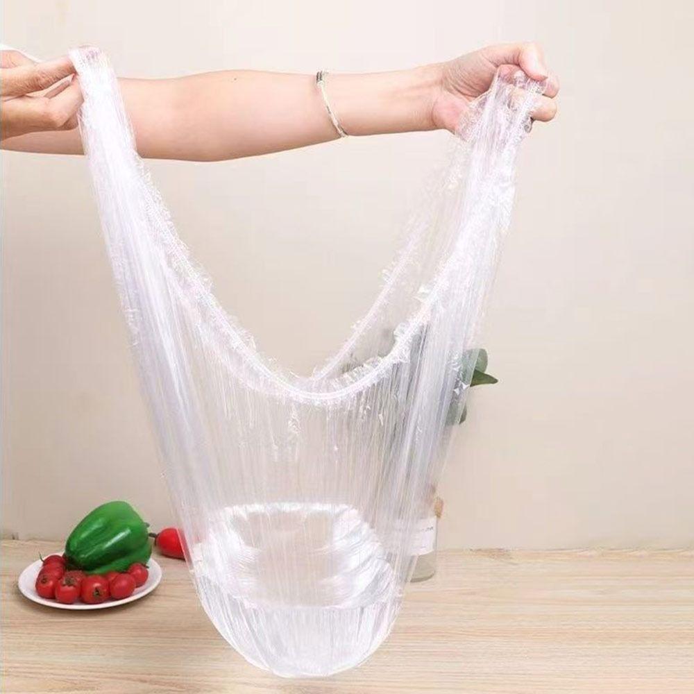 Transparent Food Cover Elastic Band Tray Cling Film New Plastic Wrap Bags