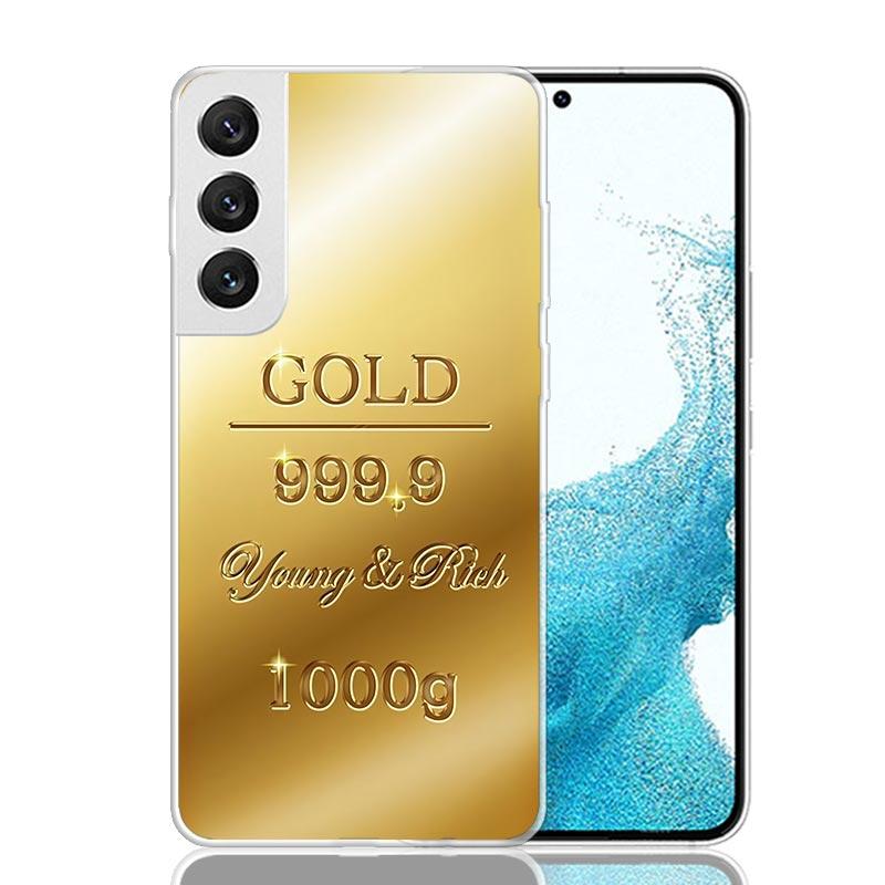 Чехол для телефона с узором из тонкого золота для Samsung Galaxy S26 S25 Edge S24 S23 FE S22 Ultra S21 Plus S20 + Fundas Cover Coque Gal