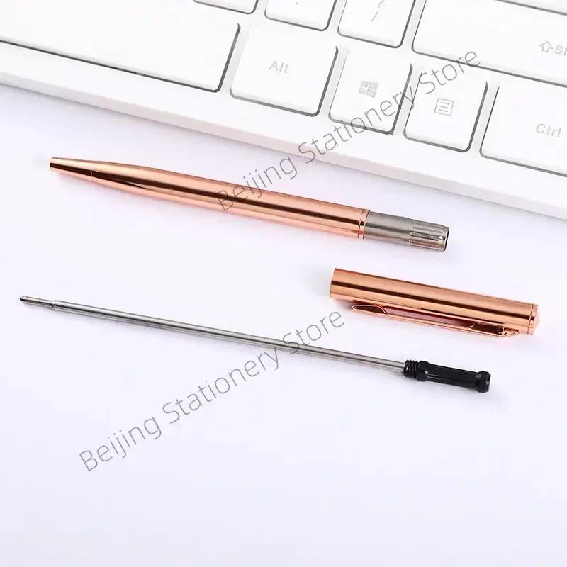 20-200 Тонких Металлических Шариковых Ручек Rose Gold С Индивидуальным Логотипом Гравировкой Имени Ручки для Рекламы Школьные Офисные Принадлежности