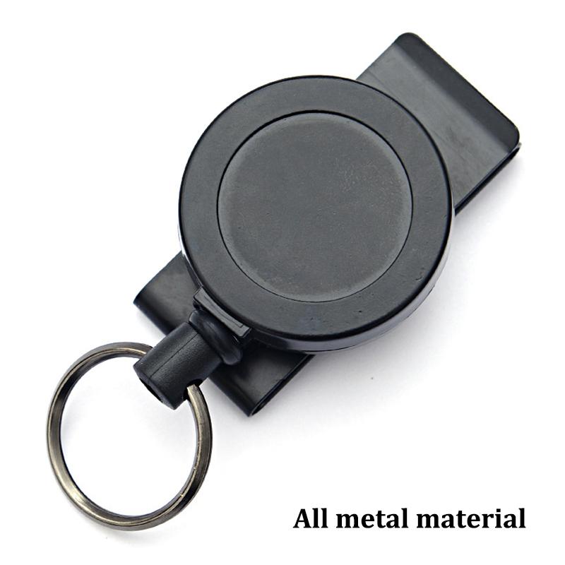 Retractable Badge Reel Holders, Metal Heavy Duty With Carabiner Belt Clip And Key Ring For ID Card Name Holder And Keychain