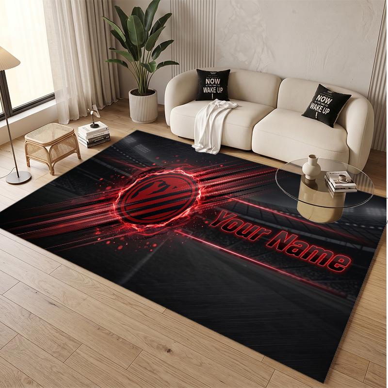 Personalized Crystal Velvet Carpet Atletico Madrid FC Pattern Non Slip Floor Rug