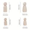 50pcs Wooden Peg Dolls Peg People Doll Bodies Wooden Figures Decorative Peg Doll People for Youngsters DIY Art Craft Painting