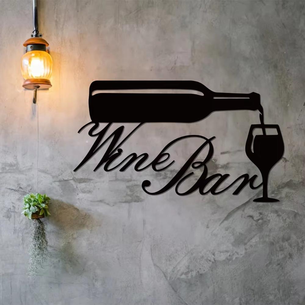 1pc Wine Bar Metal Wall Art Sign - Elegant Home Décor for Kitchen Living Room, Bedroom, and Porch, Perfect Housewarming Gift