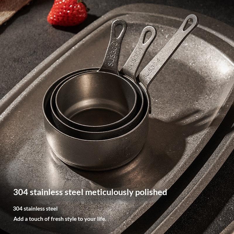 Многофункциональная нержавеющая стальная чашка для соуса, нержавеющая, с ручкой, идеально подходит для кетчупа, соевого соуса, соусов, для кухни, ресторана