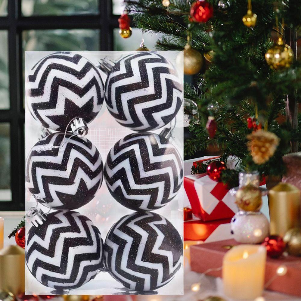 6 шт. Расписанные вручную шары Подвески для рождественской елки 6 см Шары для украшения окна Рождественские шары Вечеринка Праздник