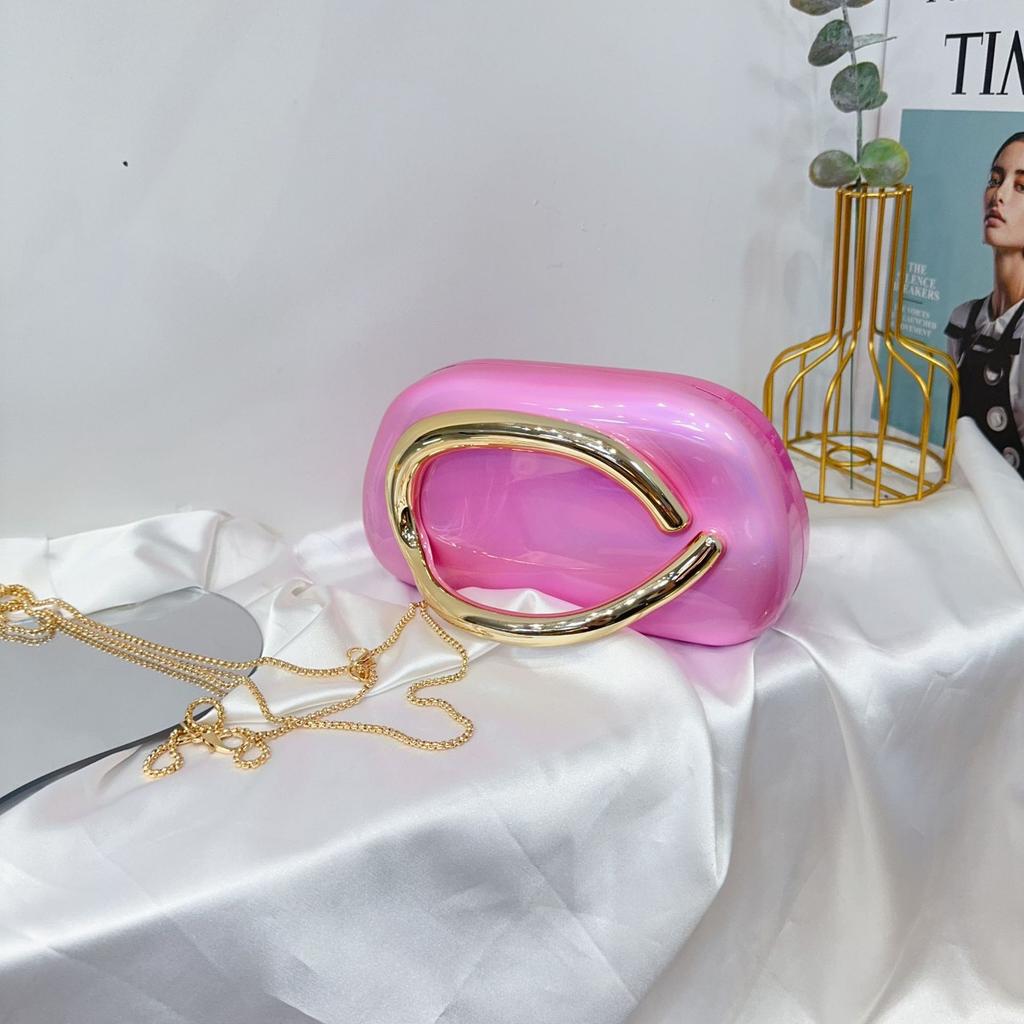 Трендовый классический круглый клатч-бокс, вечерняя сумка, акриловая сумка, винтажная металлическая ручка, кроссбоди на одно плечо