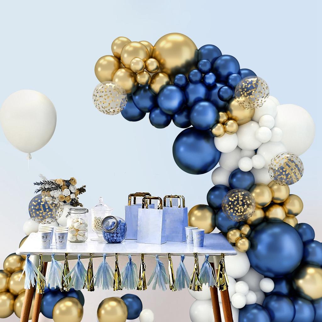 Темно-синие золотые шарики-макаруны гирлянда арка комплект свадьба день рождения вечеринка декор конфетти латексные шары для детей декор для детского душа