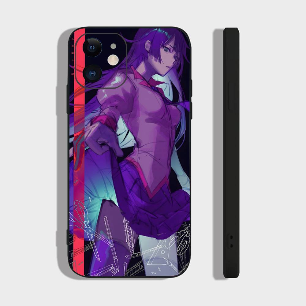 Чехол для телефона Senjougahara Hitagi из аниме Серия Monogatari Для iPhone 17 Air 16 15 14 13 Pro Max 11 12 Черный силиконовый чехол