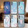 Чехол для телефона с аксолотлем Юра Инахо для Samsung S25, S24, S21, S22, S23, S30, Ultra, S20, Plus, Fe, Note, 5G Черный чехол
